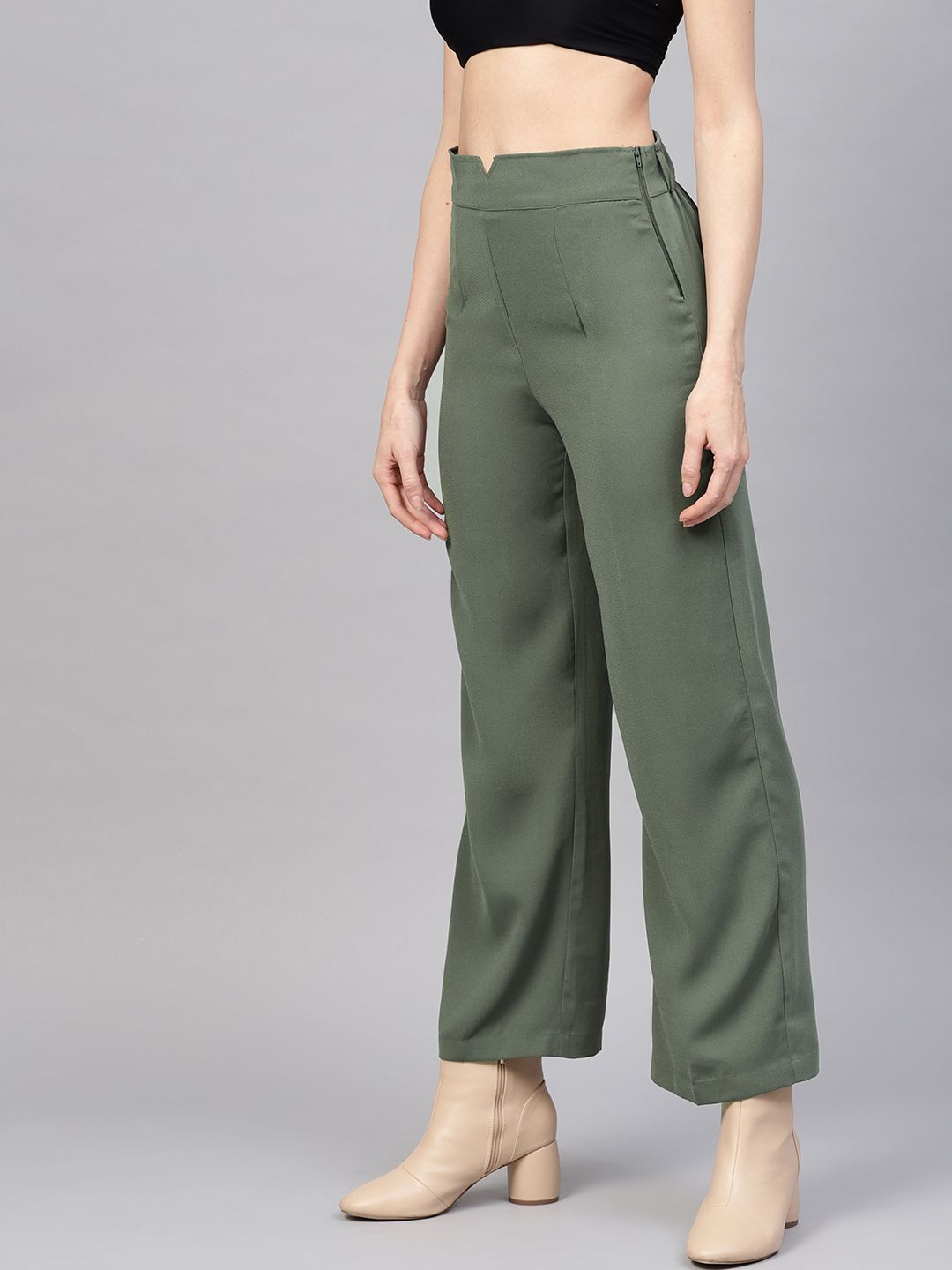 SASSAFRAS Women Olive Green  Trousers