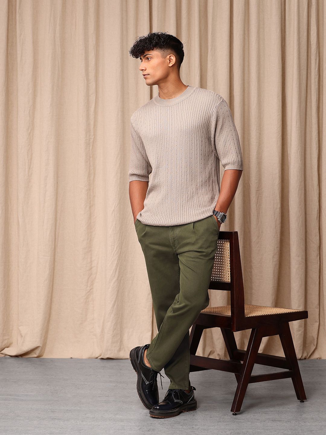 Mr Bowerbird Men Tapered Cropped Fit Stretchable Jeans