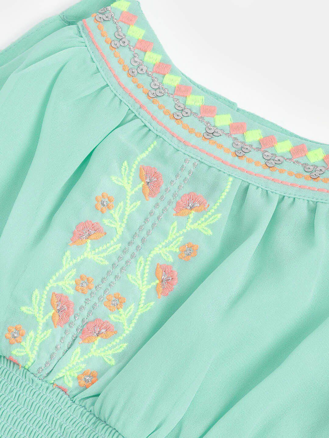 Nauti Nati Sea Green Georgette Dress