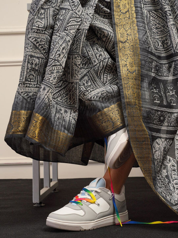 Tikhi Imli Polycotton Printed Ready to Wear Saree