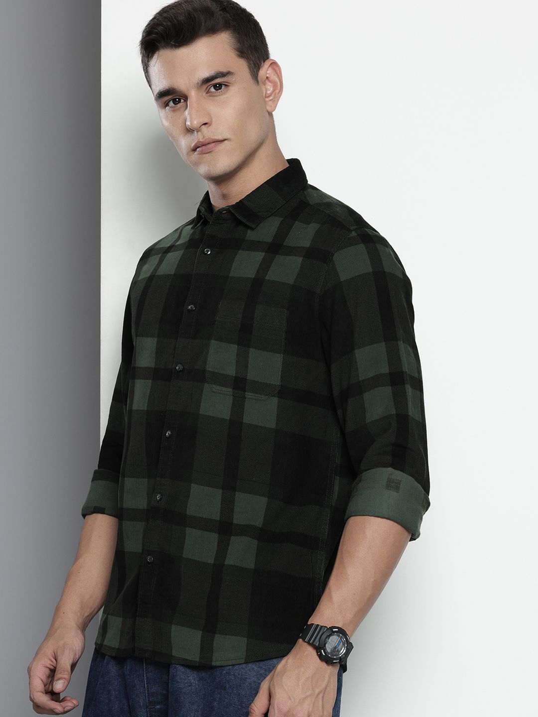 The Indian Garage Co Pure Cotton Checked Casual Shirt
