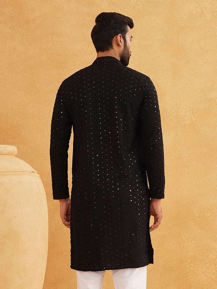 SOJANYA Dihiasi Kolar Mandarin Kurta Kapas Tulen Lurus