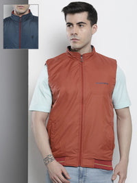 The Indian Garage Co Men Sleeveless Zip-Front Reversible Bomber Jacket