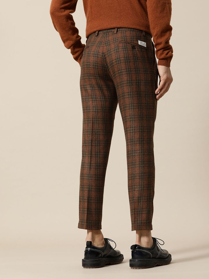 Mr Bowerbird Men Checked Tailored Pleated Trousers