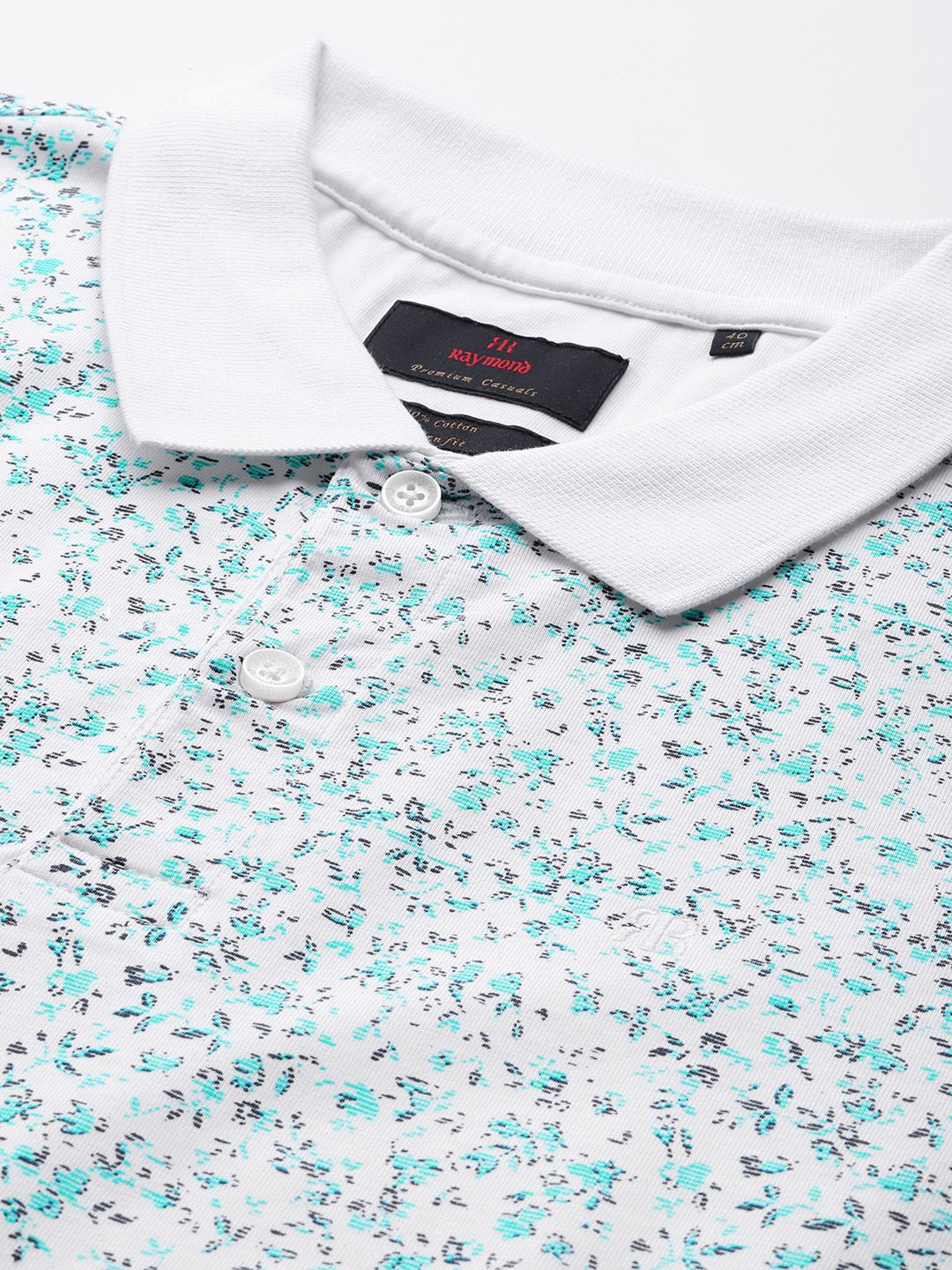 Raymond Printed Polo Collar Pure Cotton Slim Fit T-shirt