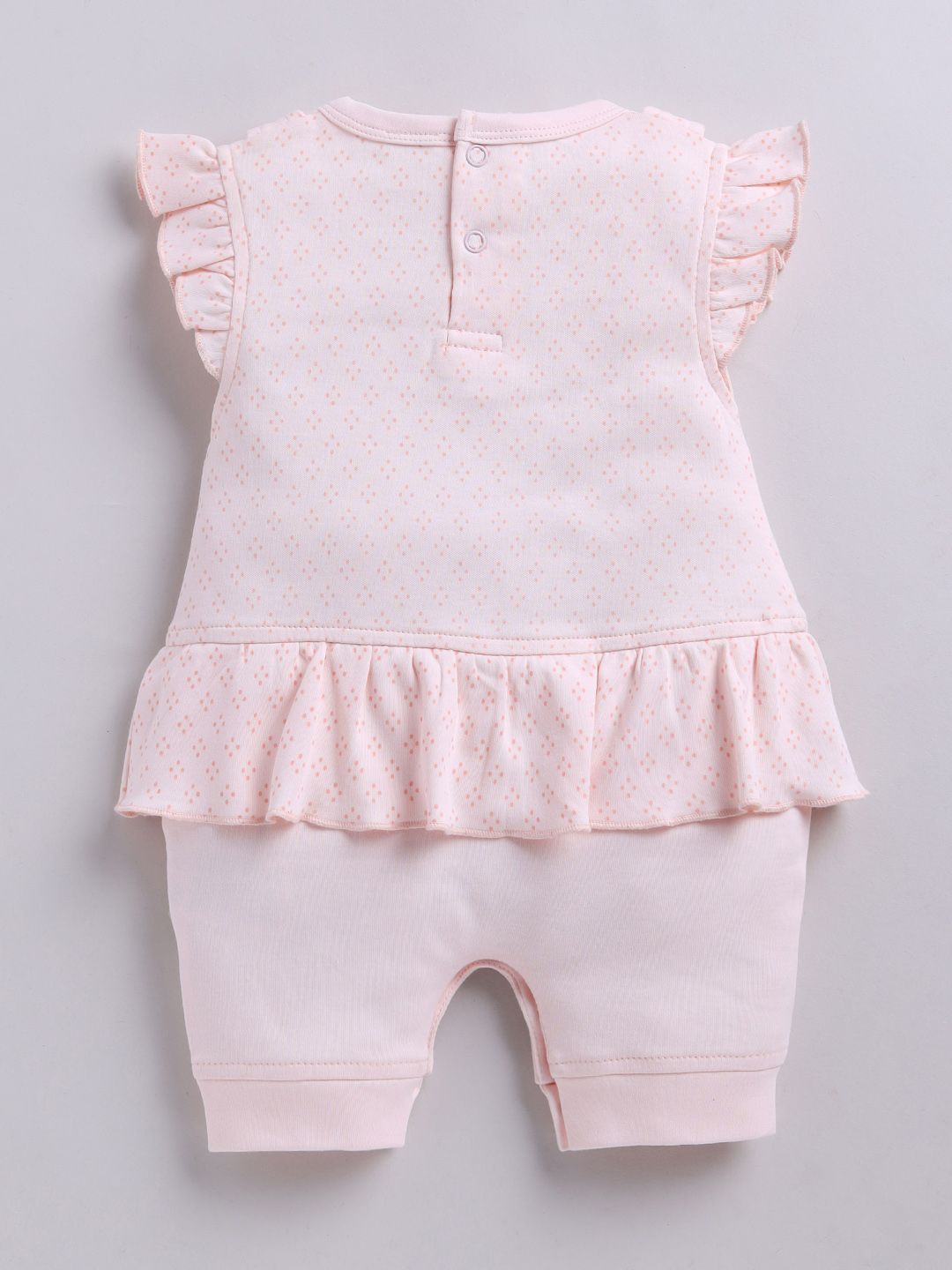Moms Love Infant Girls Cotton Rompers with Applique Detail