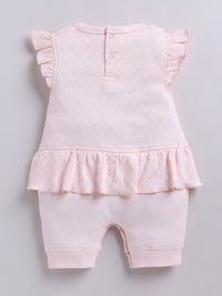 Moms Love Infant Girls Cotton Rompers with Applique Detail