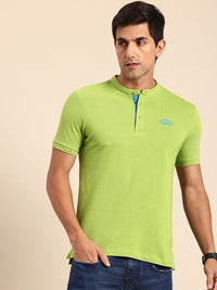 Being Human Henley Neck Pure Cotton T-shirt