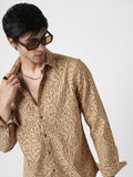 VASTRADO Men Classic Spread Collar Geometric Self Design Slim Fit Casual Shirt