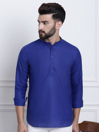 SOJANYA Lelaki Biru Solid Kurta Lurus