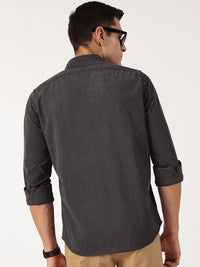 Thomas Scott Men Premium Button-Down Collar Corduroy Cotton Casual Shirt