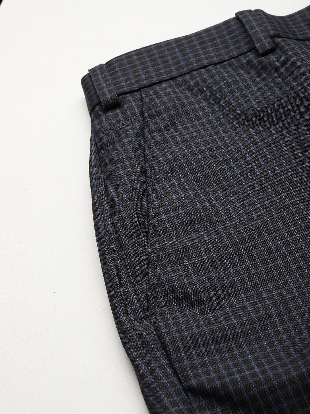 Park Avenue Men Checker Printed Formal Trousers