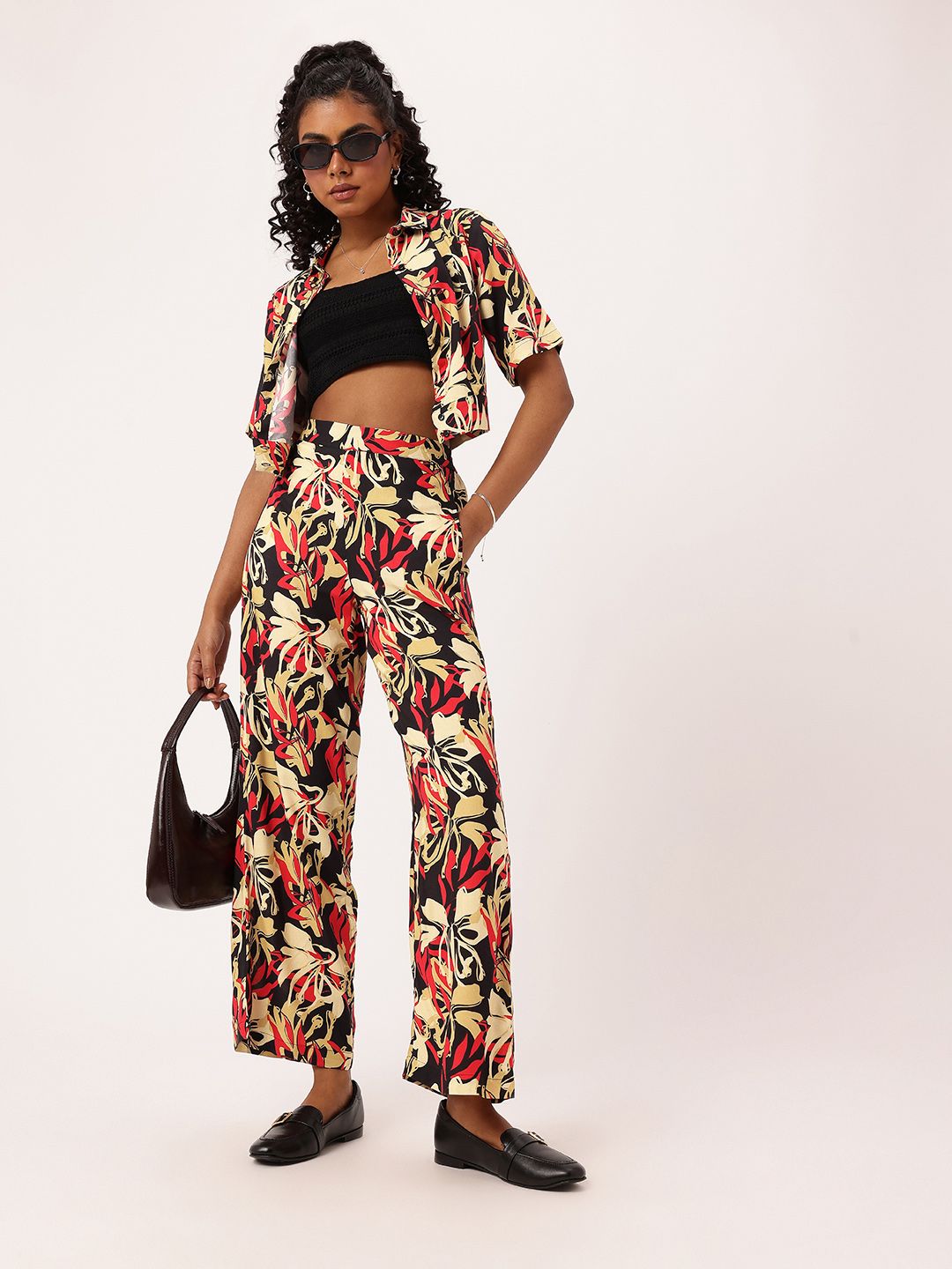 DressBerry Tropical Maximalist Muse Wide Leg Trousers