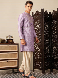 House of Pataudi  Floral Yoke Design Angrakha Sequinned Jashn Kurta with Salwar