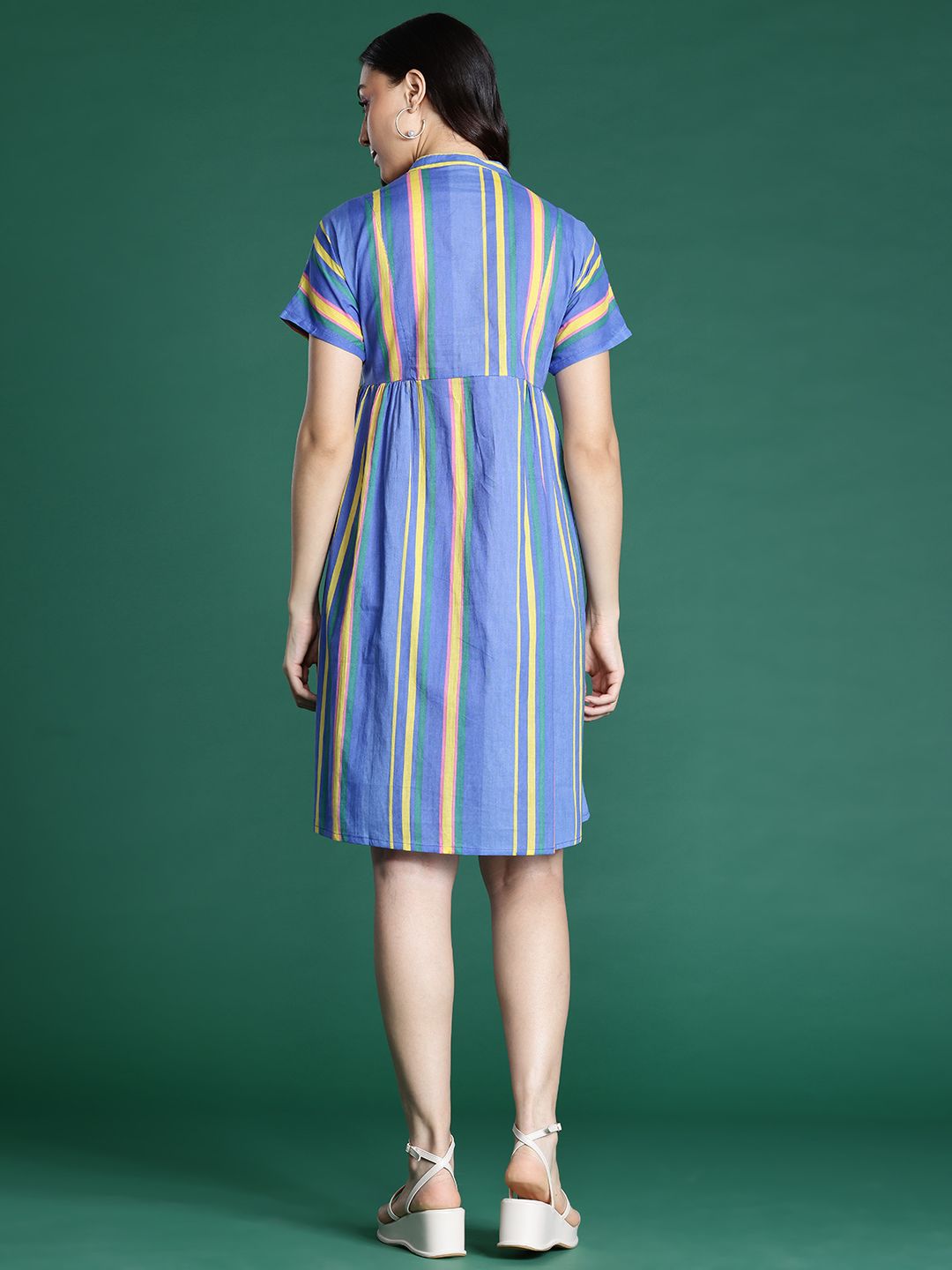 DressBerry Striped A-Line Cotton Dress
