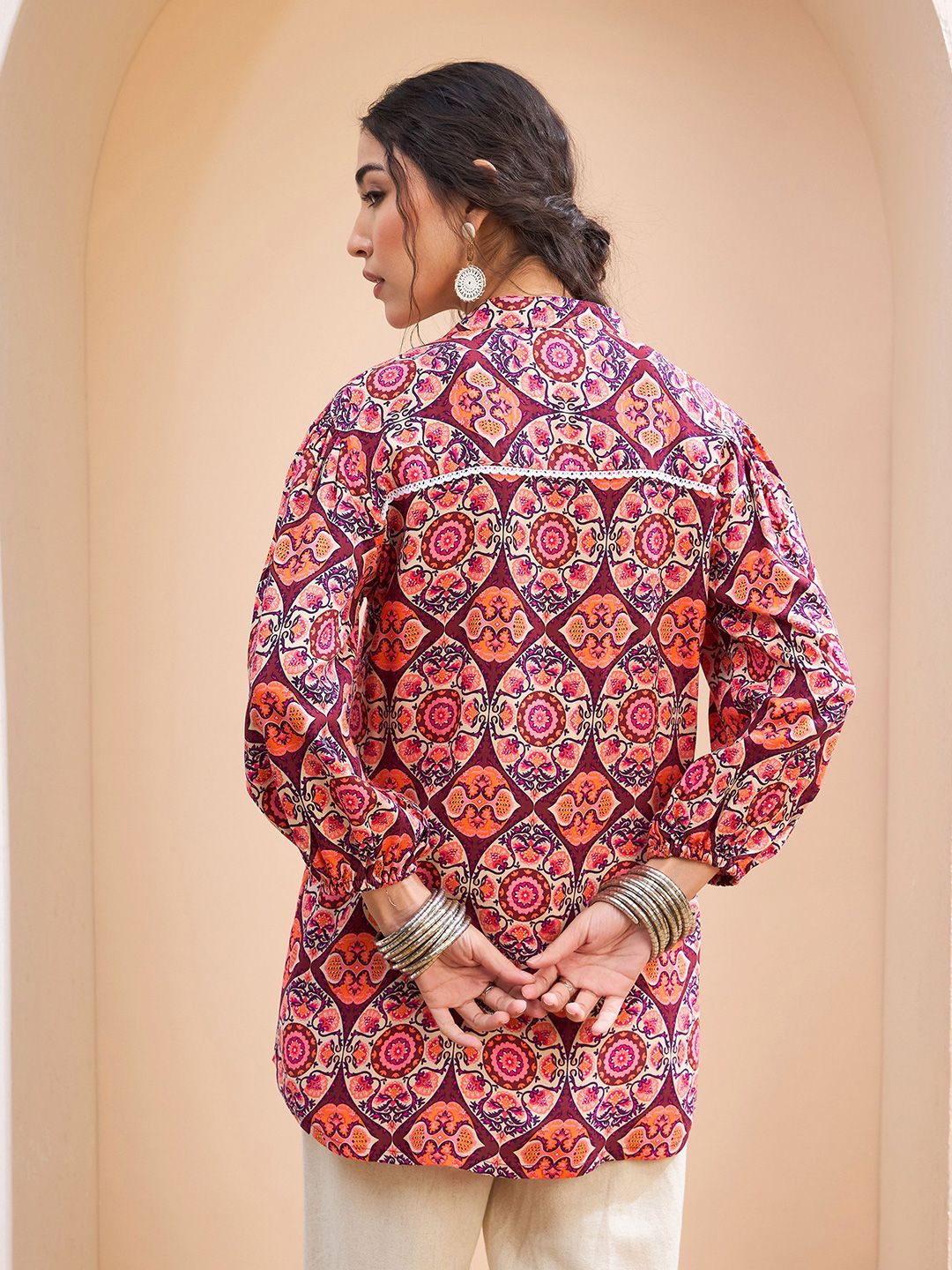 Shae by SASSAFRAS Floral Printed Pleated Kurti