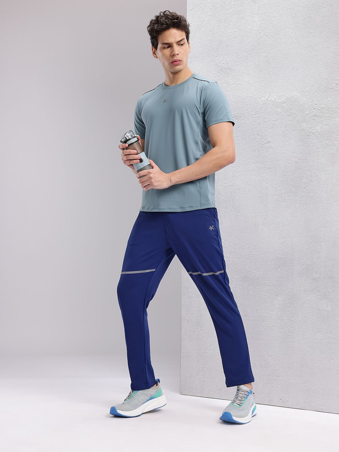 HRX by Hrithik Roshan Men Mid-Rise Rapid-Dry Running Track Pants with Reflective Elements