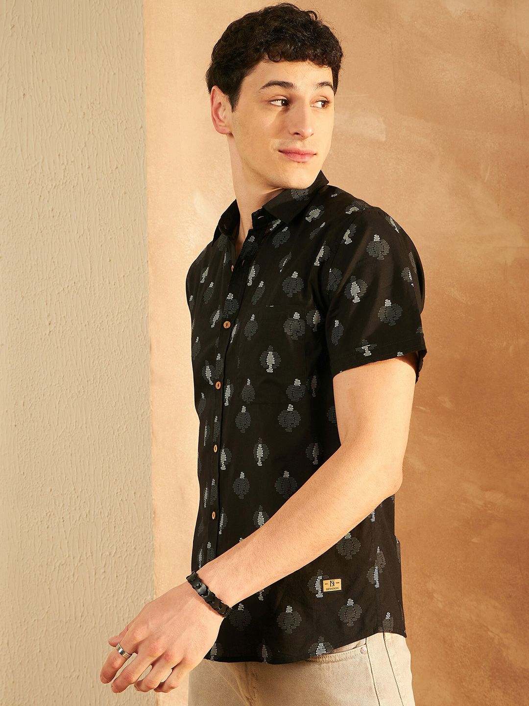 DENNISON Block Printed Lightweight Casual Shirt