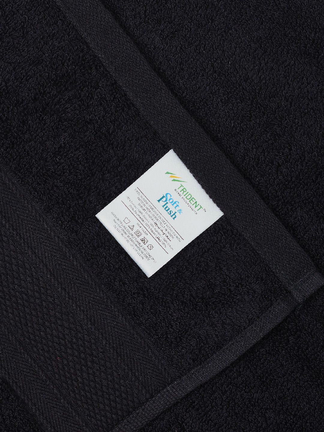 MYTRIDENT Unisex Set of 4 Black 500GSM Cotton Bath Towel