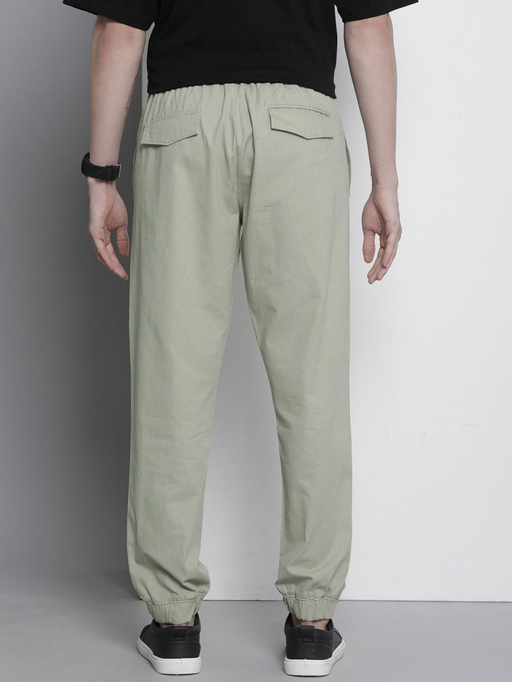 The Indian Garage Co Men Solid Cotton Joggers Trousers