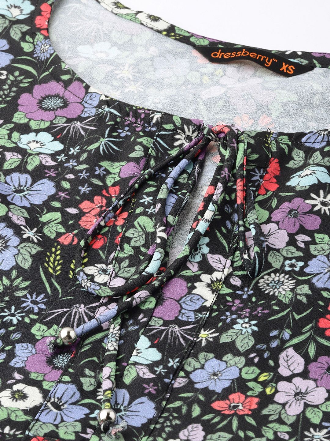 DressBerry DressBerry Live Simply Floral Printed Gathered A-Line Mini Dress