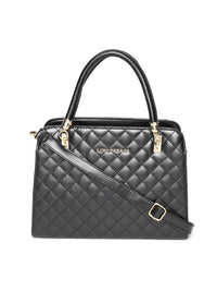 Lino Perros Black Quilted Solid Handheld Bag