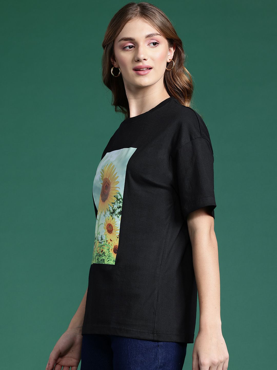 DressBerry Women Floral Printed Pure Cotton T-shirt