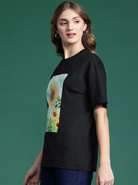 DressBerry Women Floral Printed Pure Cotton T-shirt