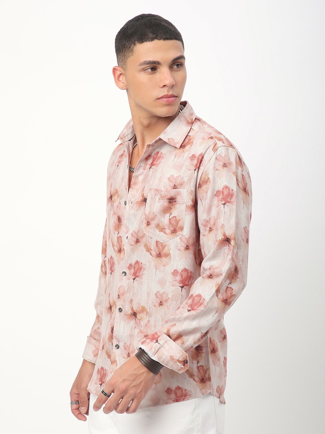 VASTRADO Men Classic Cutaway Collar Floral Printed Casual Shirt