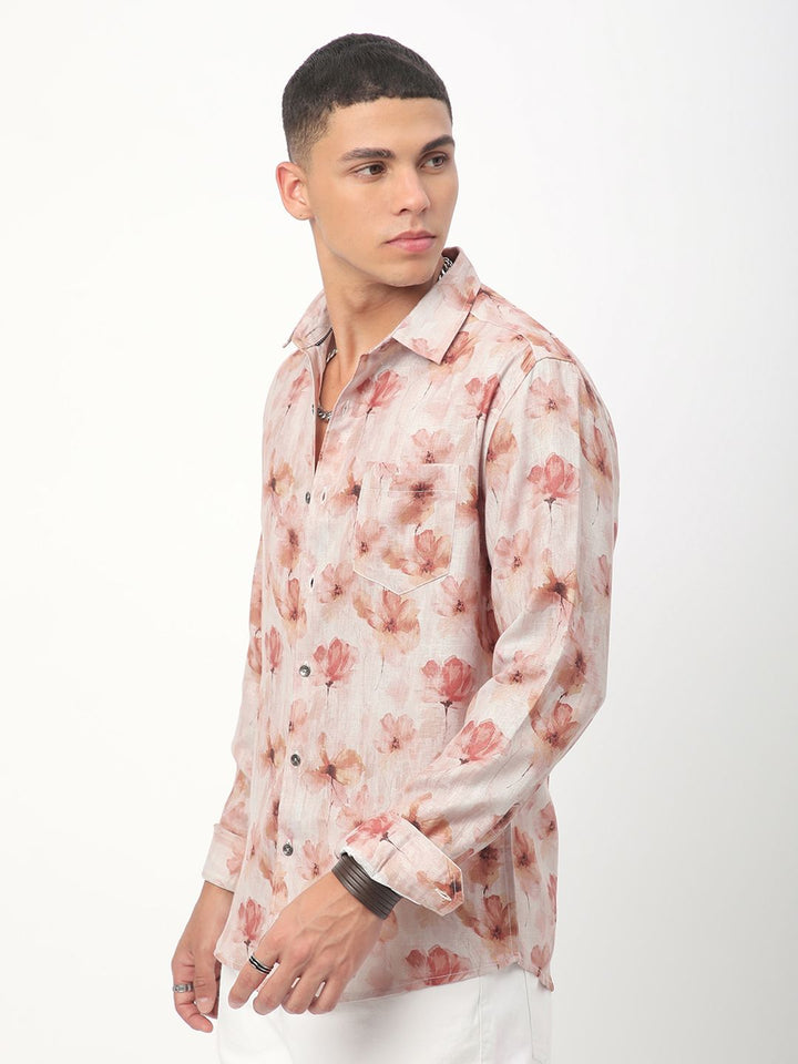 VASTRADO Men Classic Cutaway Collar Floral Printed Casual Shirt