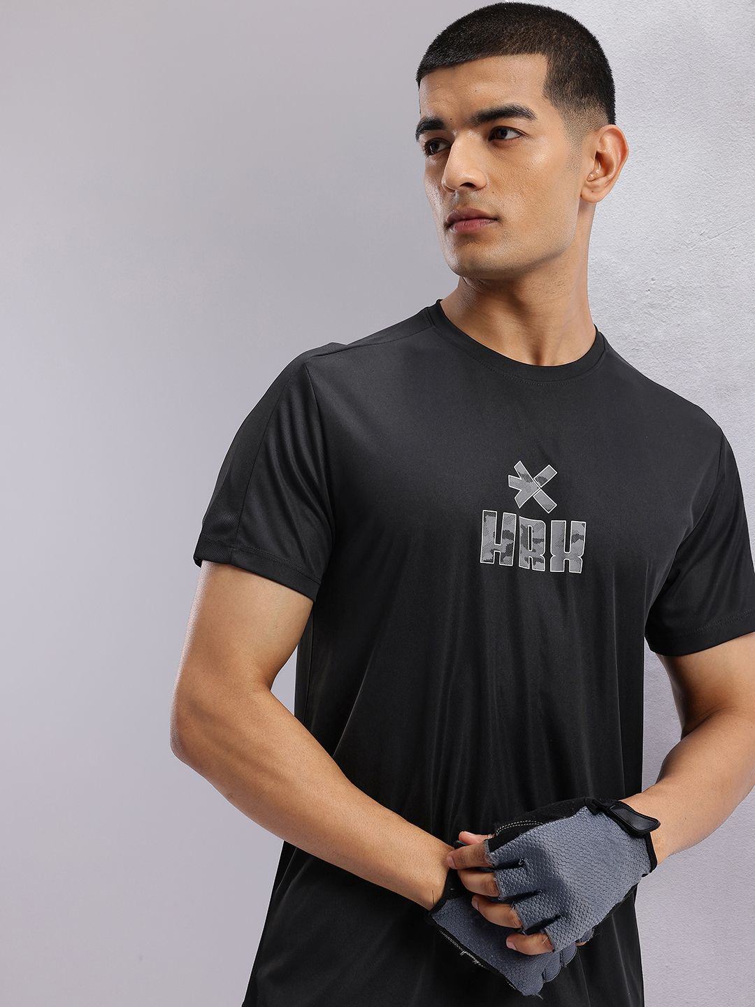 HRX by Hrithik Roshan Brand Logo Print Rapid-Dry Training T-shirt