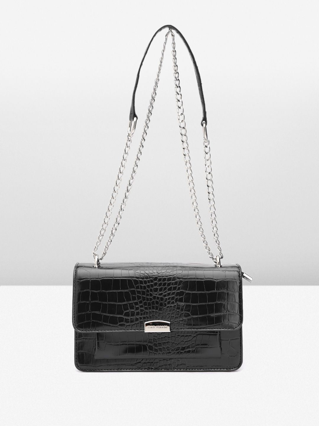 Lino Perros Snake Skin Textured Structured Shoulder Bag