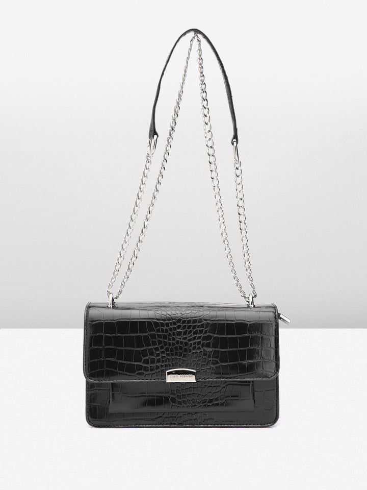 Lino Perros Snake Skin Textured Structured Shoulder Bag