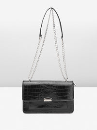 Lino Perros Snake Skin Textured Structured Shoulder Bag
