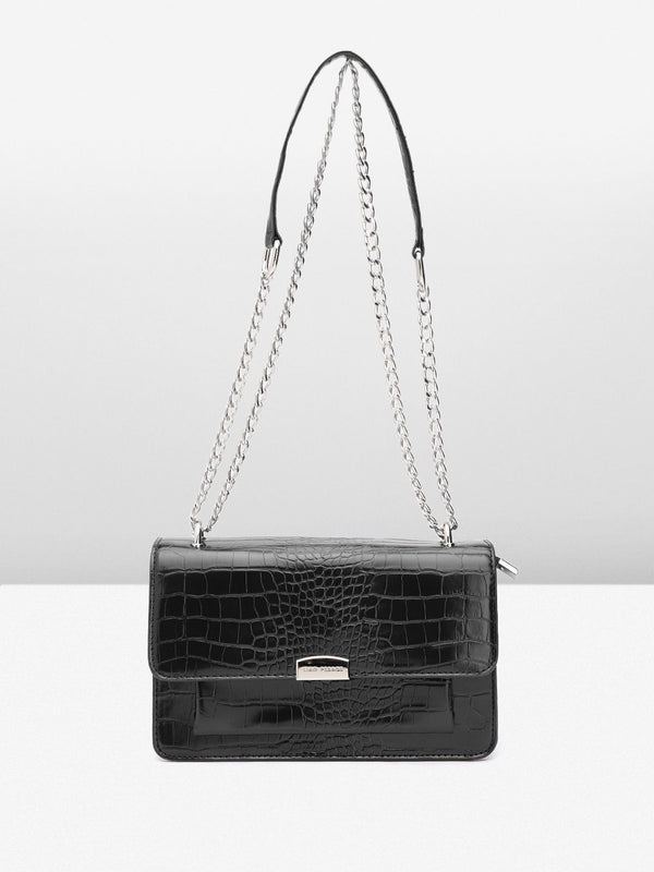 Lino Perros Snake Skin Textured Structured Shoulder Bag