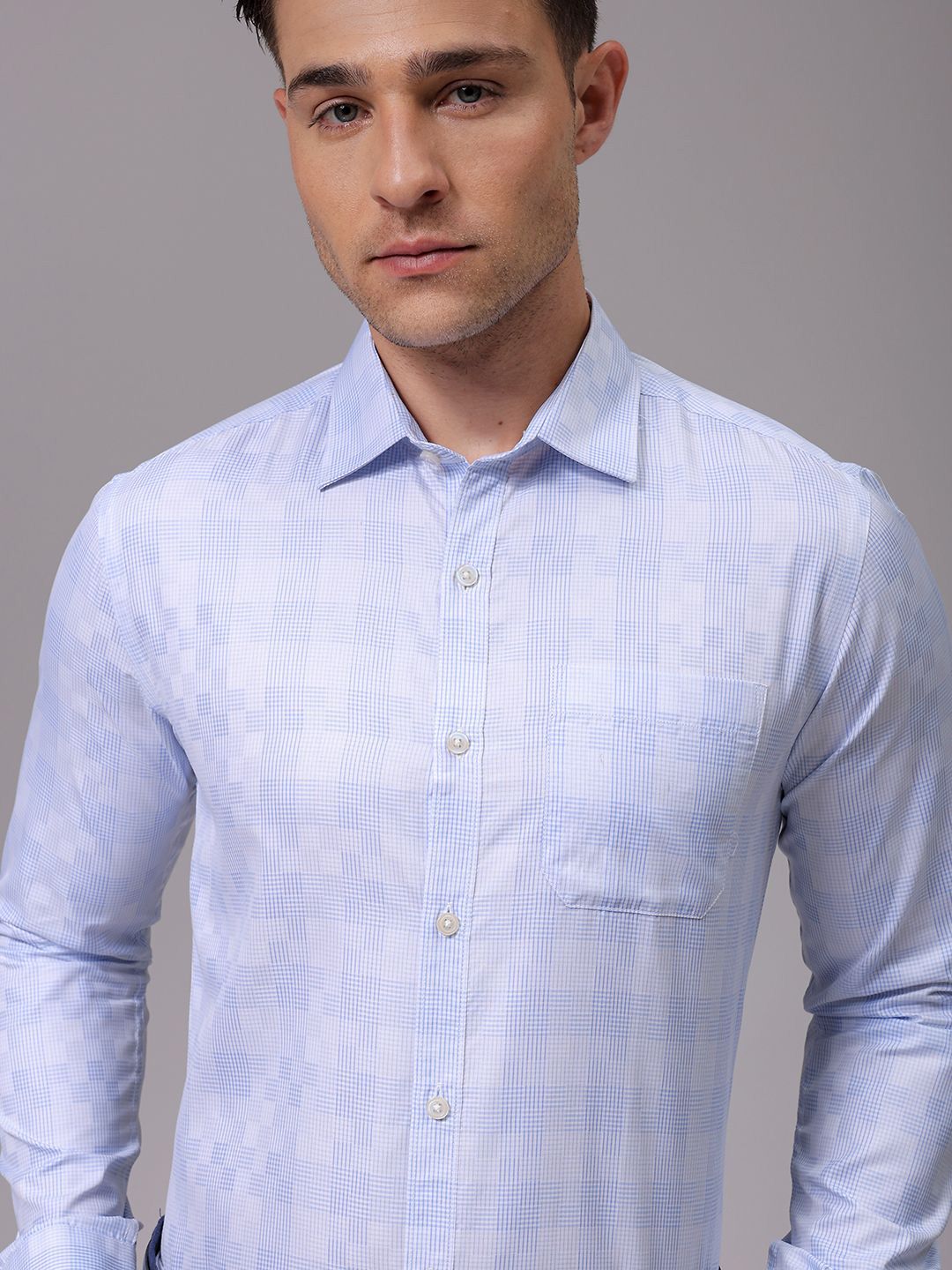 The Indian Garage Co. X Luxe Men Slim Fit Opaque Checked Formal Shirt