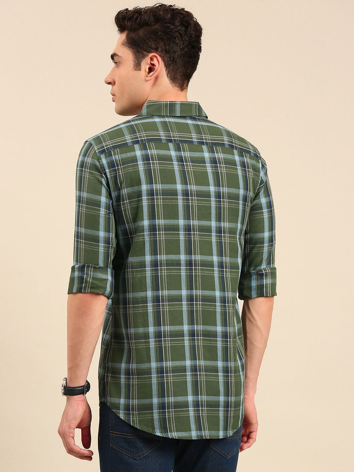 Being Human Pure Cotton Slim Fit Opaque Checked Casual Shirt