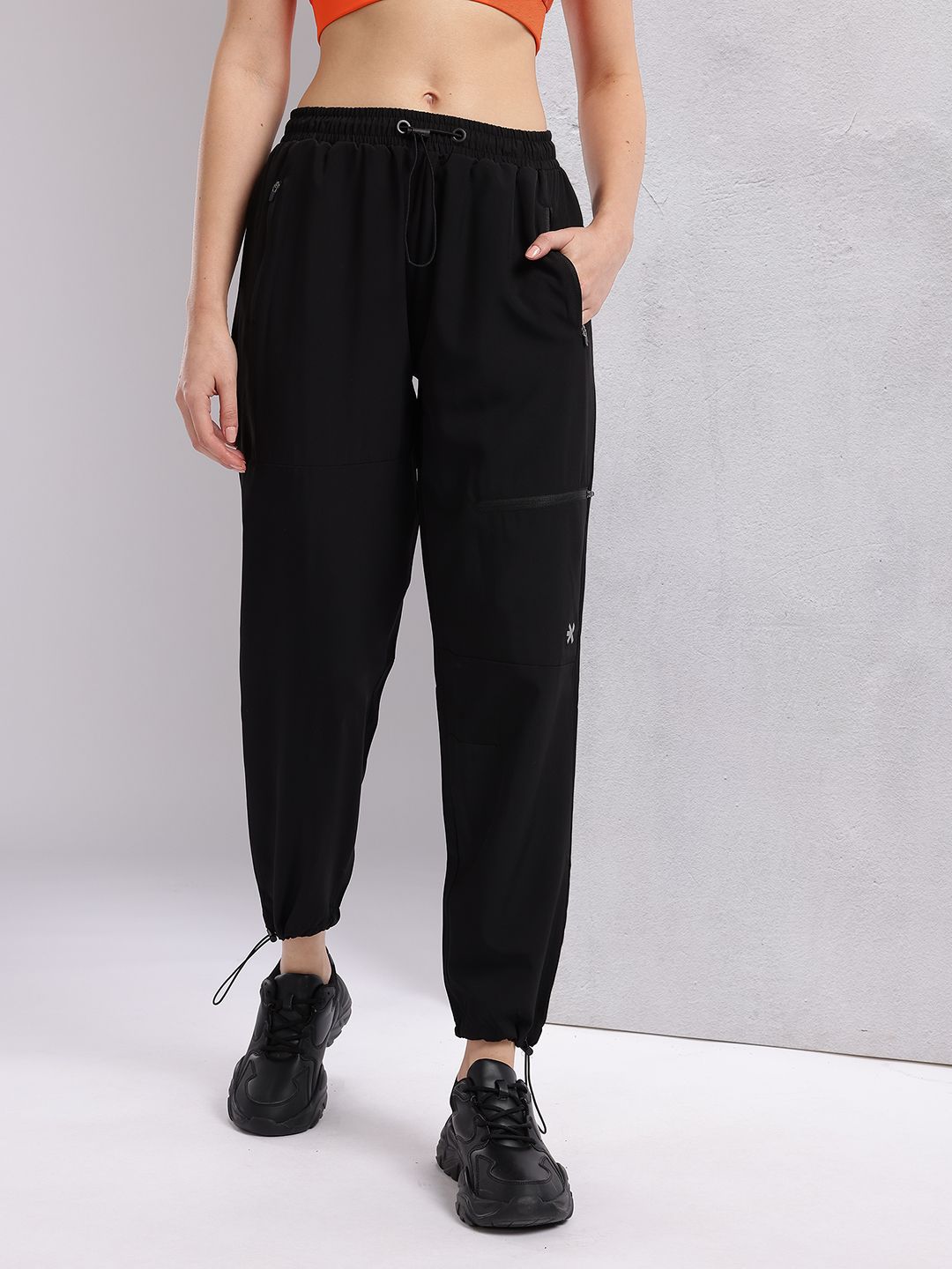 HRX by Hrithik Roshan Women Mid-Rise Regular Fit Running  Joggers with Toggle Hem
