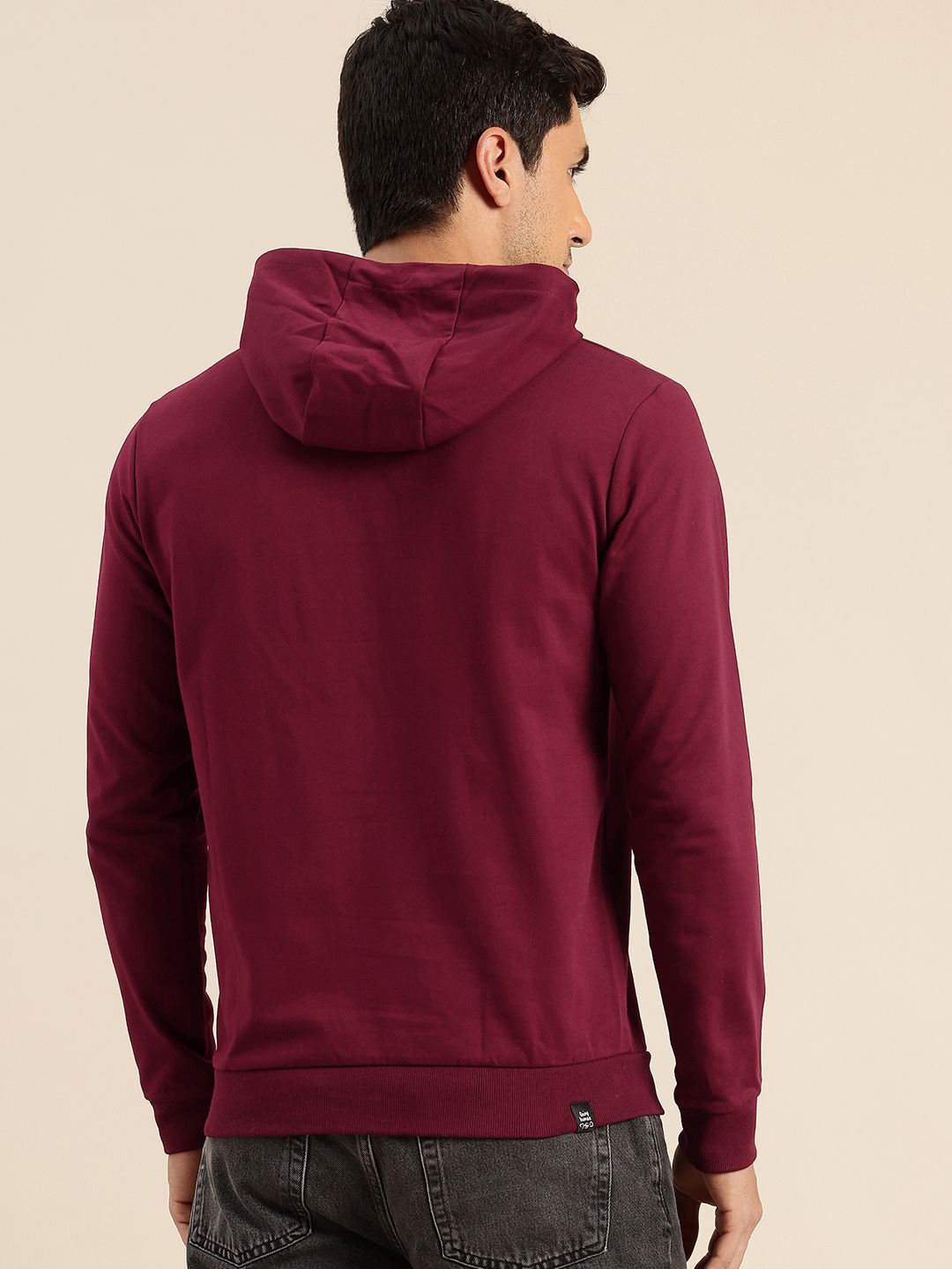 Being Human Pure Cotton Brand Logo Printed Hooded Pullover Sweatshirt