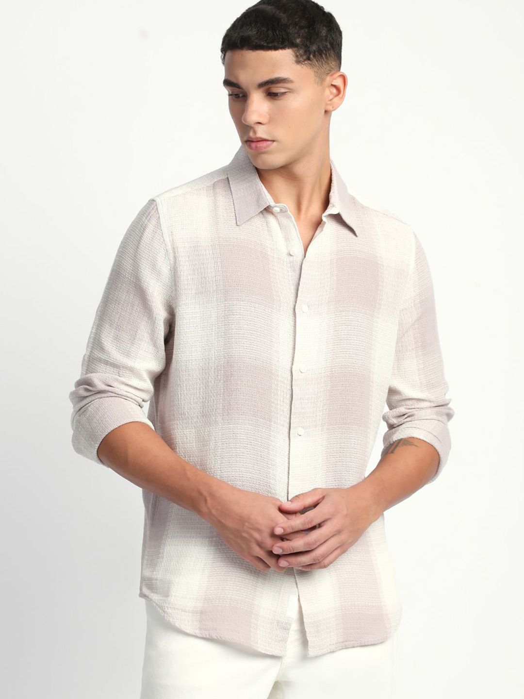 THE BEAR HOUSE Men Slim Fit Checked Casual Shirt
