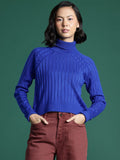 DressBerry Ribbed Acrylic Turtle Neck Pullover