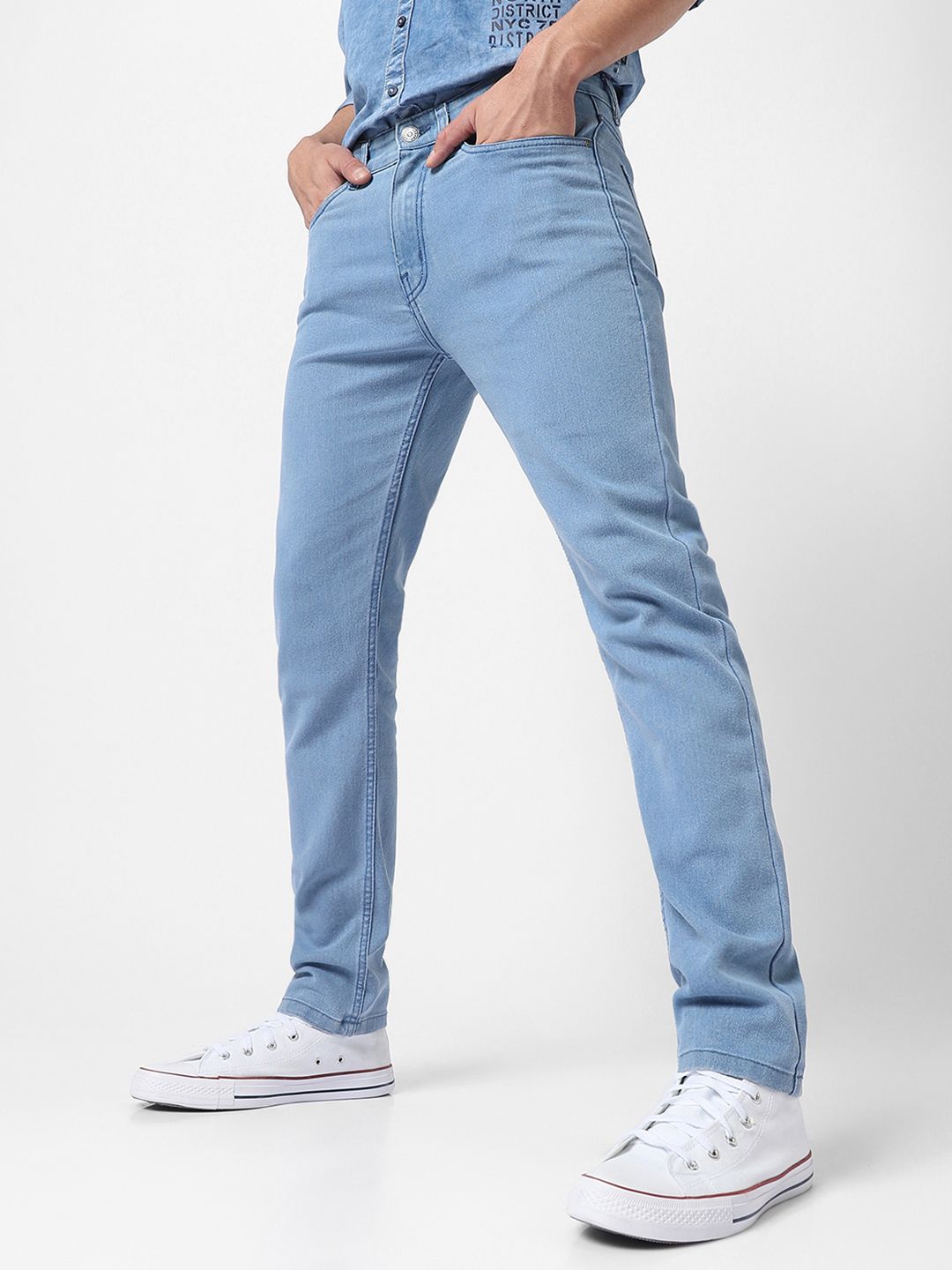Urbano Fashion Men Blue Slim Fit Mid-Rise Clean Look Stretchable Jeans