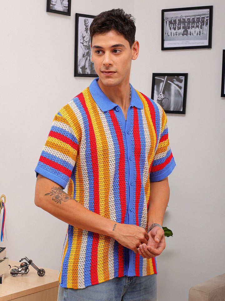 The Indian Garage Co Striped Spread Collar Relaxed Fit Shirt