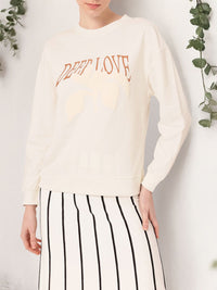 DressBerry Printed Cotton Terry Relaxed Fit Sweatshirt