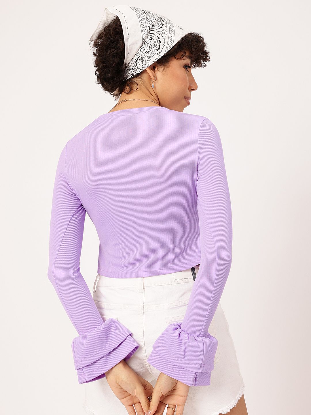 DressBerry Lilac Fizz Ruffle Layered Crop Top