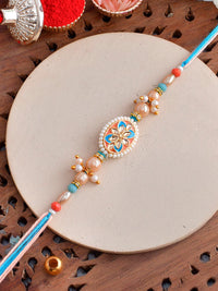 Voylla Men Benang Rekaan Tradisional Mutiara Rakhi