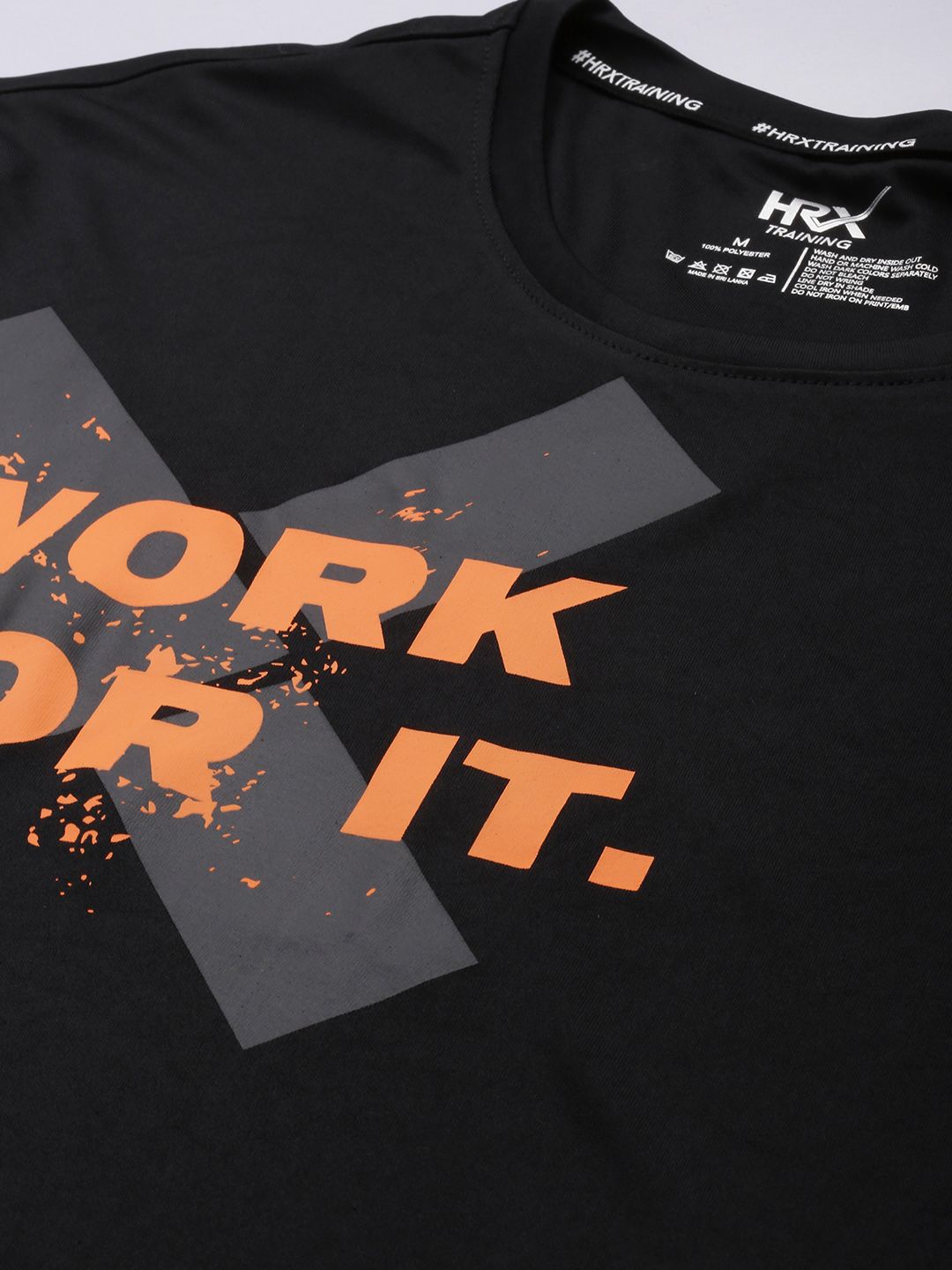 HRX by Hrithik Roshan Rapid Dry Antimicrobial Finish Typography Printed T-shirt