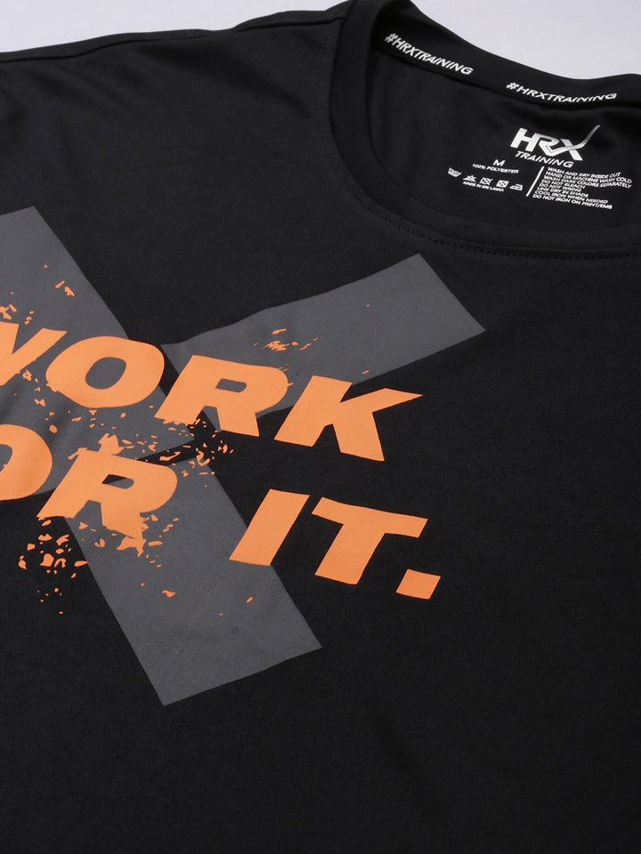 HRX by Hrithik Roshan Rapid Dry Antimicrobial Finish Typography Printed T-shirt