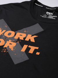 HRX by Hrithik Roshan Rapid Dry Antimicrobial Finish Typography Printed T-shirt