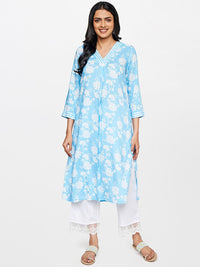 Global Desi Women Floral Printed Regular Sleeves Kurta